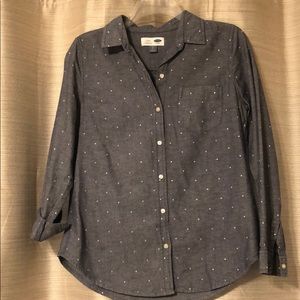 Polka Dotted Chambray Shirt